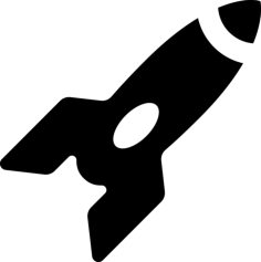 Rocket Space Ship In Diagonal Outline Svg Vector, Free Vectors File